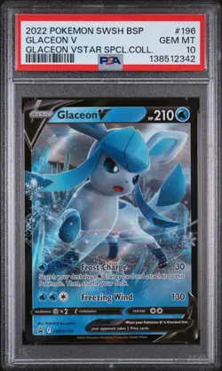 Glaceon V SWSH196 - SWSH: Sword & Shield Promo Cards Holo (PSA 10) - Image 1