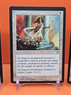 ⚪⚪⚪ (4) 1996 MAGIC THE GATHERING FAVORABLE DESTINY MIRAGE PLAYED ⚪⚪⚪ - Image 4