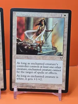 ⚪⚪⚪ (4) 1996 MAGIC THE GATHERING FAVORABLE DESTINY MIRAGE PLAYED ⚪⚪⚪ - Image 5