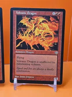 🔴🔴🔴 (4) 1996 MAGIC THE GATHERING VOLCANIC DRAGON MIRAGE UNPLAYED 🔴🔴🔴 - Image 5