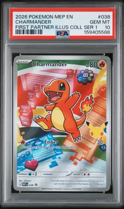 Charmander First Partner Promo Psa 10 Pokemon Promo Mega Evolution 038 - Image 1