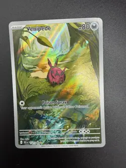 Pokemon Venipede Illustration Black Bolt Holo Card 132/086 TCG English NM - Image 3