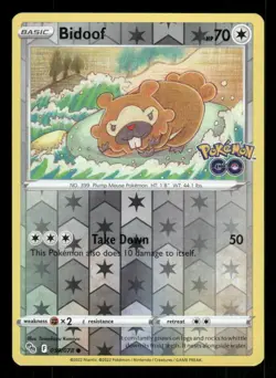 Bidoof 059/078 Reverse Holo Pokemon GO LP - Image 1