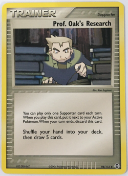 POKEMON PROF. OAK'S RESEARCH 98/112 EX FIRERED & LEAFGREEN UNCOMMON NEAR MINT - Image 1