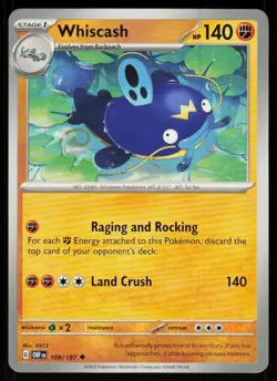Whiscash 109/197 Uncommon Obsidian Flames Pokemon Near Mint - Image 1