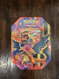 Pokemon Mega Charizard Y EX Sealed Tin – 2026, 4 Booster Packs, Promo Foil Card - Image 1