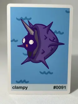POOKIEMOOT CLAMPY ( cloyster ) #0091 - FAN ART POKEMON CARDS - Image 1
