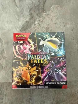 Pokemon TCG Scarlet + Violet Paldean Fates Booster Bundle Box Sealed 6 Boosters! - Image 1