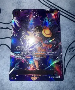 Bandai Monkey D. Luffy OP09-119 SEC SP Holo Full Art One Piece CCG English OP-13 - Image 1