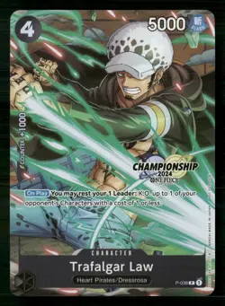 Trafalgar Law - P-038 (CS 2024 Event Pack Finalist) One Piece Promo TEXTURED NM - Image 1