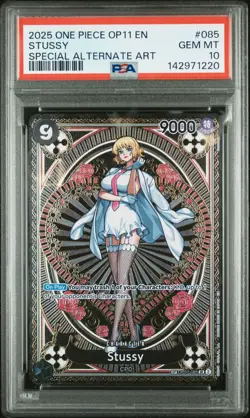 2025 One Piece OP11-085 Stussy Special Alternate Art Fist of Divine Speed PSA 10 - Image 1