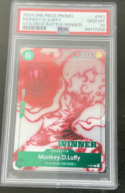 2024 One Piece Promo Monkey D. Luffy #061 UTA Deck Battle Winner PSA 10 - Image 1