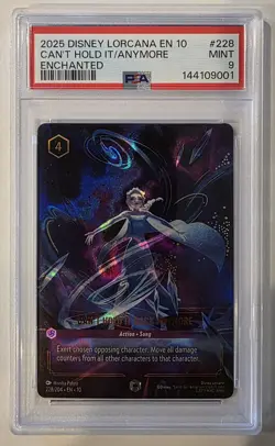 2025 DISNEY LORCANA EN 10-ENCHANTED #228 CAN'T HOLD IT BACK ANYMORE PSA 9 - Image 1