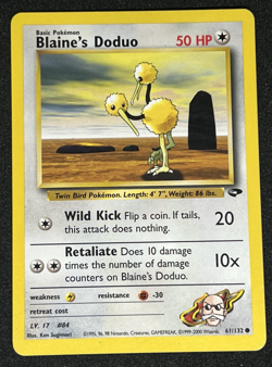Blaine's Doduo 61/132 WOTC Gym Challenge Non-Holo Common Pokemon Card LP - Image 1