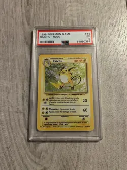 1999 Pokemon Card TCG Base Set Raichu PSA 5 Holo Vintage 14/102 - Image 1