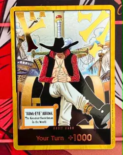 DON!! Card (Dracule Mihawk) (Gold) One Piece The Azure Sea's Seven DON!! NM - Image 1