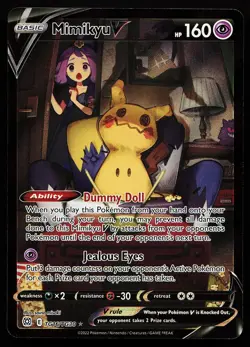 Mimikyu V TG16/TG30 Holo Brilliant Stars Trainer Gallery Pokemon Card - Image 1