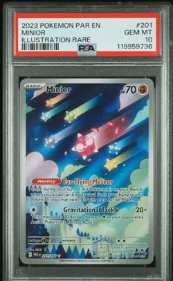 2023 Pokemon Minior Full Art Holo Illustration Rare Card 201/182 PSA 10 English - Image 1