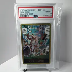 2026 One Piece DON!! Card Egghead Gold Foil OP14-EB04 EN PSA 10 - Image 1