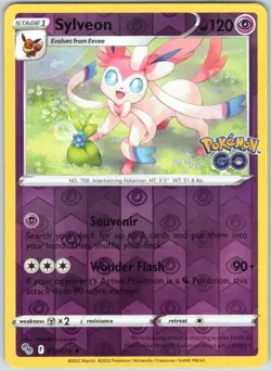 Sylveon 035/078 Holo Rare Pokemon GO Pokemon Reverse Holo NM - Image 1