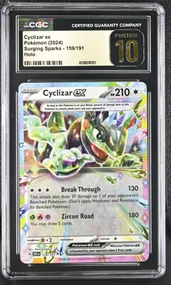 Cyclizar EX 159/191 Holo Surging Sparks Pokemon CGC 10 Pristine - Image 1