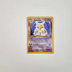 Pokemon TCG Alakazam 001 Base Set 2 Holo Swirl LP Light Play - Image 2