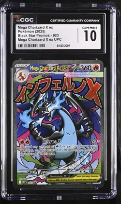 CGC GEM MINT 10 Mega Charizard X ex BLACK STAR PROMO (023) POKEMON ENGLISH - Image 1