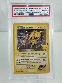2021 Pokemon Celebrations Rockets Zapdos Classic Collection PSA 10 Gem Mint - Image 1