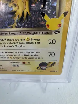 2021 Pokemon Celebrations Rockets Zapdos Classic Collection PSA 10 Gem Mint - Image 4