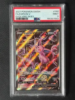 Pokemon TCG Espeon V Alternate Full Art Holo Ultra Rare PSA 9 2021 180/203 - Image 1