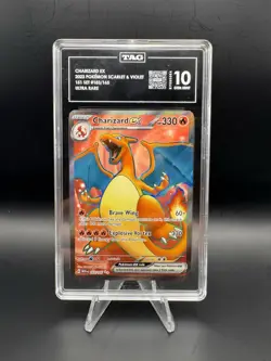 2023 Pokemon SV 151 Set 183/165 Charizard EX Ultra Rare TAG 10 (968) - Image 1
