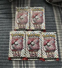 Pokemon TCG Scarlet & Violet 151 Booster Pack Lot 5 Packs (10 Cards Each) - Image 1