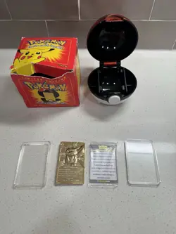 Nintendo Pokemon Pikachu 23K Gold-Plated Trading Card w/ Poke Ball & Box - Image 4