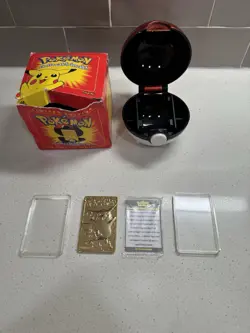 Nintendo Pokemon Pikachu 23K Gold-Plated Trading Card w/ Poke Ball & Box - Image 5