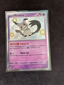 Pokemon TCG Mimikyu 160/091 Shiny Rare Paldean Fates NM - Image 1