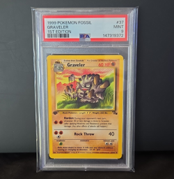 Pokemon TCG Fossil Graveler 37/62 1st Edition PSA 9 1999 Regular Uncommon - Image 1