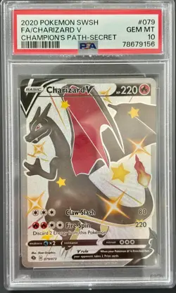 Pokemon Charizard V #79/73 Champions Path PSA 10 GEM MINT - Image 1