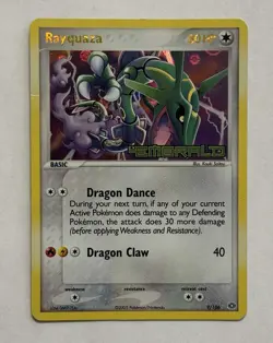 2005 Pokemon EX Emerald Rayquaza Reverse Holo Foil Stamp #9/109 — Creased - Image 1