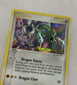 2005 Pokemon EX Emerald Rayquaza Reverse Holo Foil Stamp #9/109 — Creased - Image 4