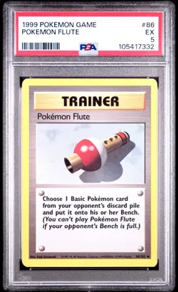 1999 Pokemon Base Set Pokemon Flute 86/102 Trainer PSA 5 EX Vintage WOTC - Image 1