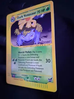 ✨ Dark Venusaur Winner Gold Stamp #7 Best of Game NM Reverse Holo Pokemon - Image 3