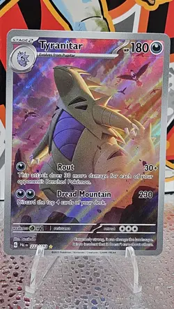 Pokemon TCG Tyranitar 222/193 Paldea Evolved Illustration Rare Holo Nurikabe - Image 1
