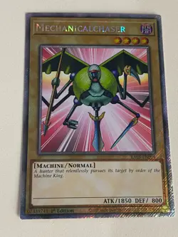 Yugioh Mechanicalchaser - 1st Edition Platinum Secret Rare NM - Free Holo Card C - Image 1