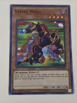 Yugioh - Strike Ninja - 1st Edition Super Rare NM - Free Holo Card - C - Image 1