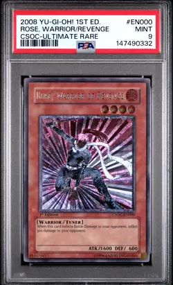 2008 YU-GI-OH! CSOC-CROSSROADS OF CHAOS #EN000 ROSE, WARRIOR OF REVENGE PSA 9 - Image 1