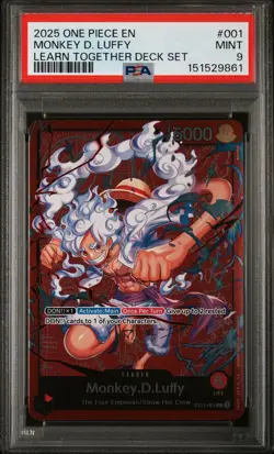 Monkey D. Luffy 001 One Piece Learn Together Deck Set One Piece PSA 9 - Image 1