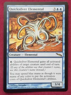 Magic The Gathering MIRRODIN QUICKSILVER ELEMENTAL blue card MTG - Image 1