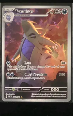 Pokemon TCG Scarlet & Violet Paldea Evolved Tyranitar Holo Card 222/193 NM - Image 1
