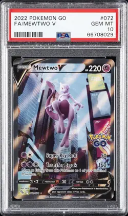 2022 POKEMON GO #072 FULL ART/MEWTWO V PSA 10 - Image 1