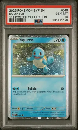 2023 POKEMON SVP EN-SV BLACK STAR PROMO 151 POSTER COLLECTION SQUIRTLE PSA 10 - Image 1